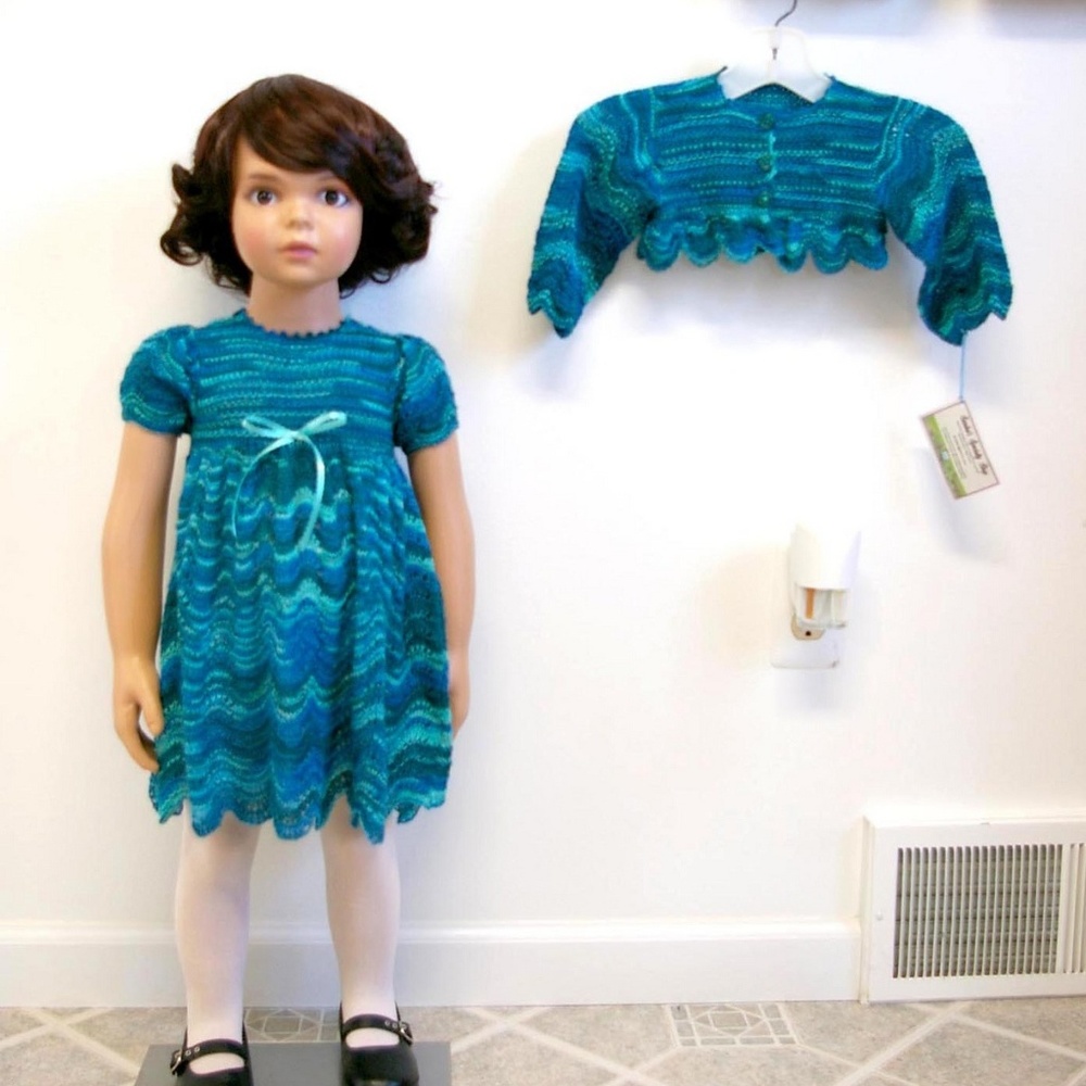 Turquoise Blue Splendor Dress & Bolero -3-12 Month